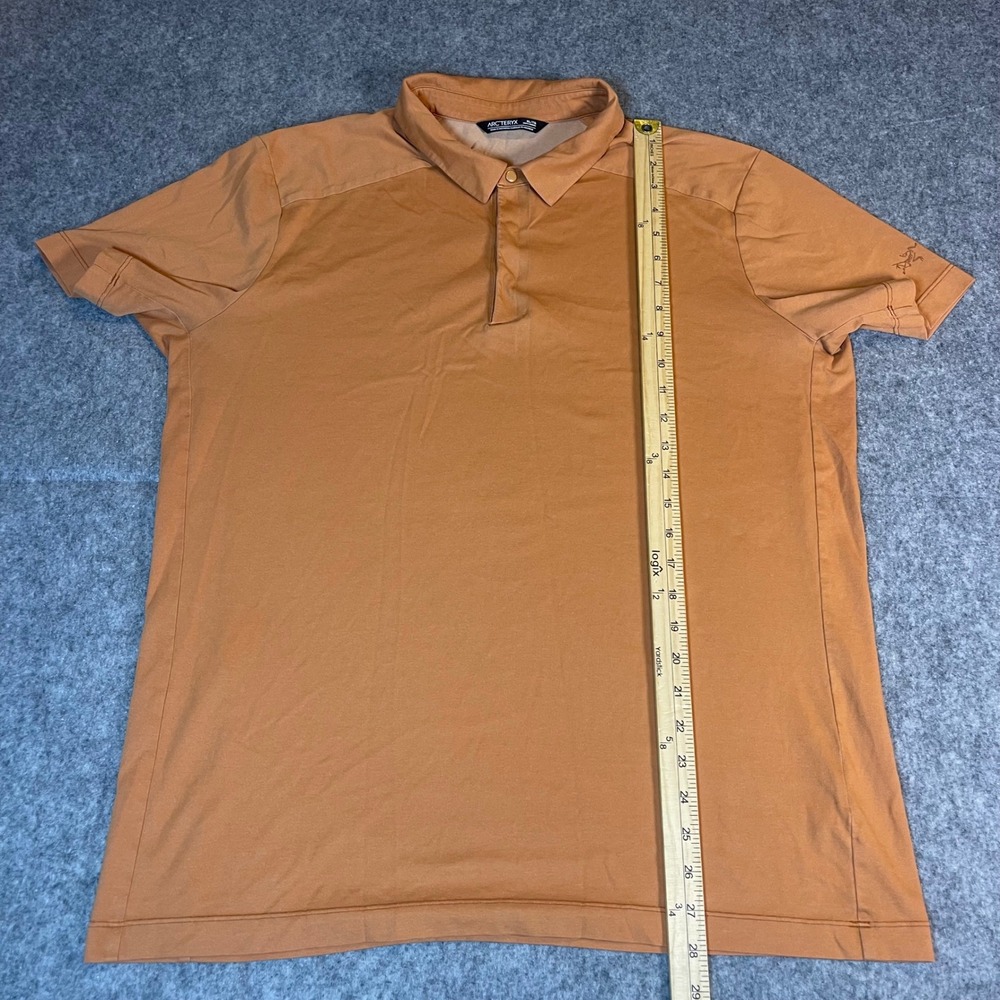 Arcteryx Eris Polo Mens XL Orange Short Sleeve Snap Placket Shirt 25216 - Picture 9 of 9